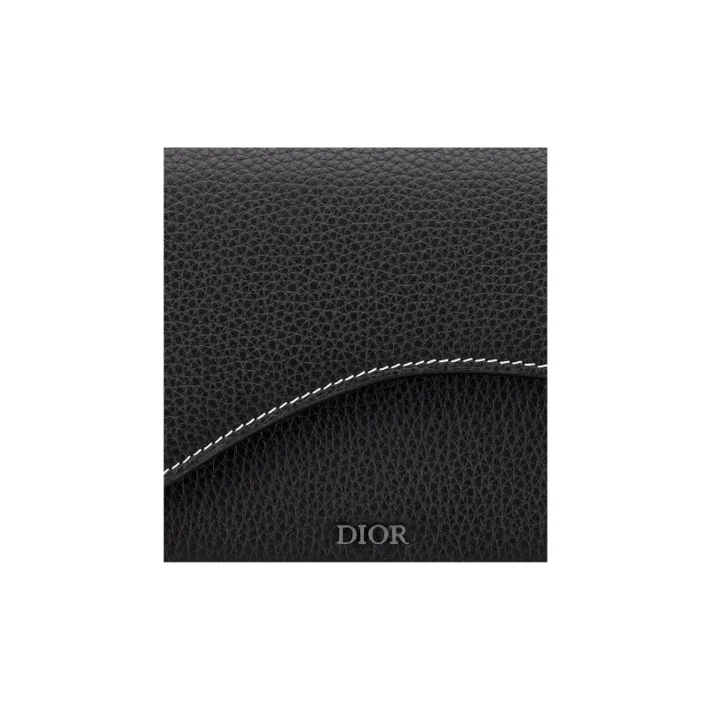 DIOR Saddle Calfskin Wallet Men's Black-3