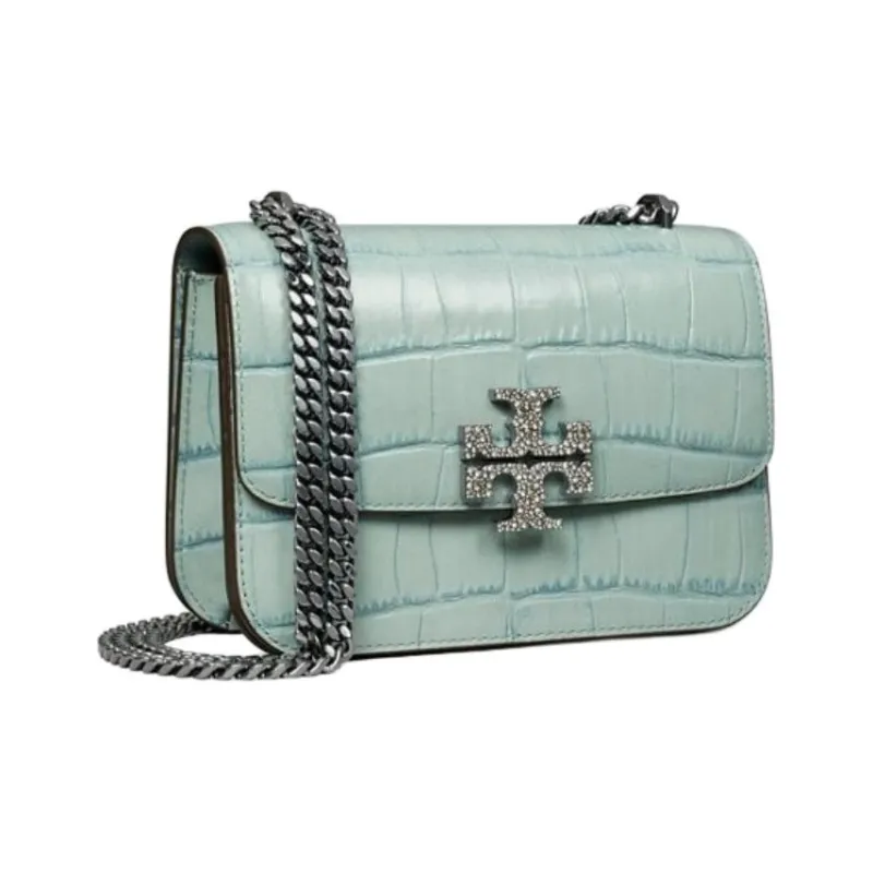 TORY BURCH Eleanor Leather Crossbody Bag, Shoulder Bag Trumpets Women's Blue Celadon-1