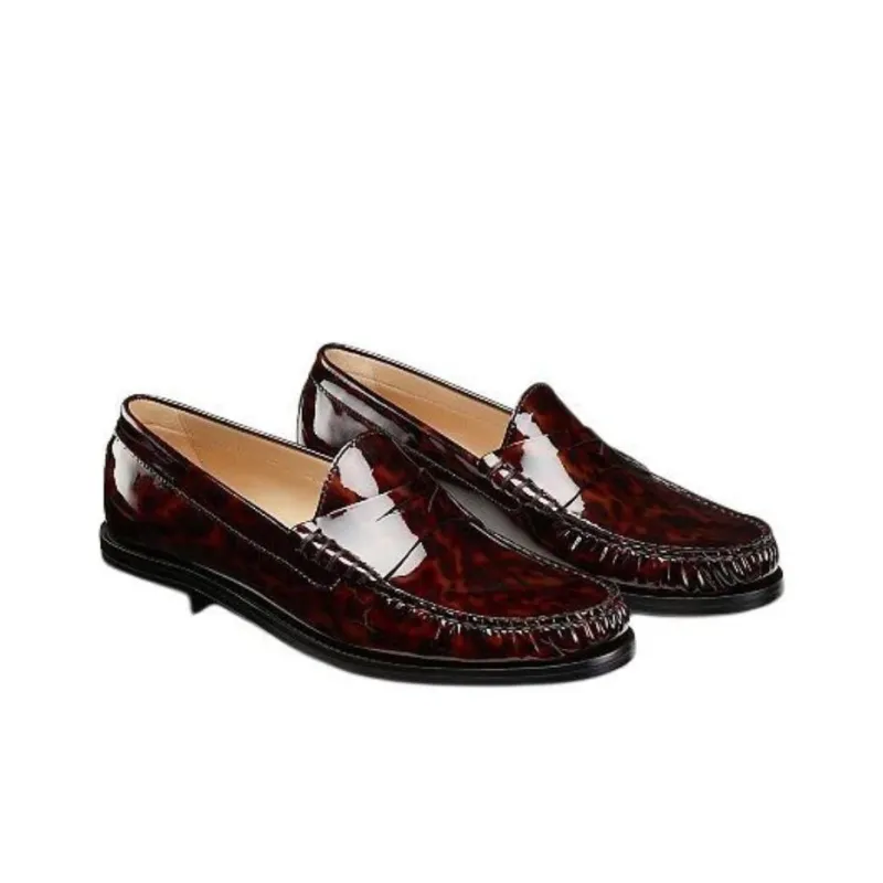 Stuart Weitzman/SW Lottie Loafers Women's Red Brown-2