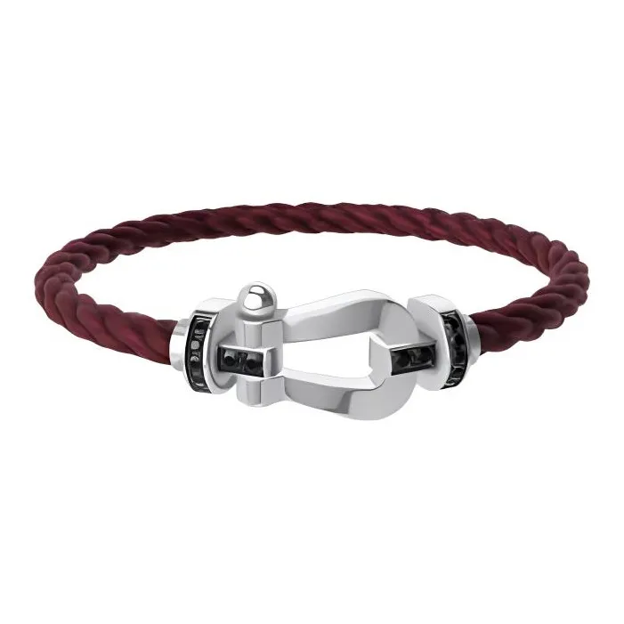 FRED 18K White Gold Bracelets Men's Pomegranate Red-0