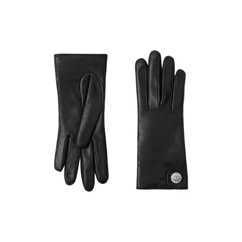 GUCCI Leather Gloves Women's Black
