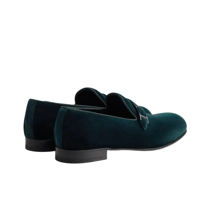 HERMES Jules Loafers Men's Green-3