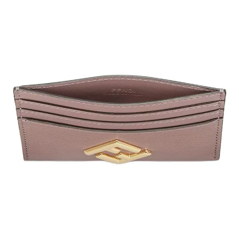FENDI FF Diamonds Series Calfskin Card Holder Women's Pink-2