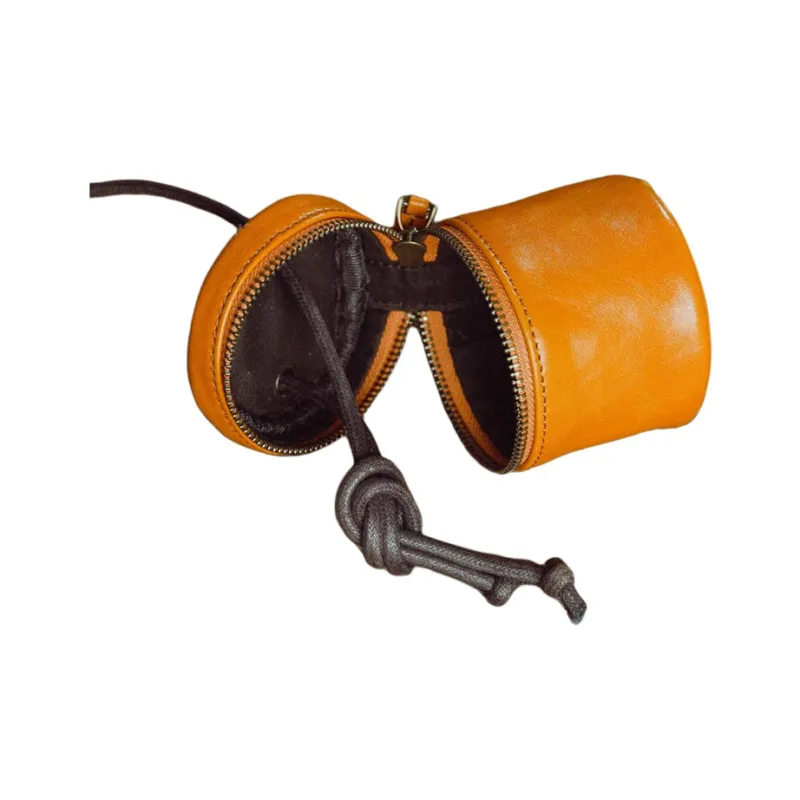 Rock Cattle Top Grain Cow Leather Lipstick Purse Crossbody Bag Shoulder Bag Mini Unisex Solid Color-4