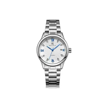 WSK Automatic Mechanical Movement Stainless Steel Watchband Men's Watches White Dial