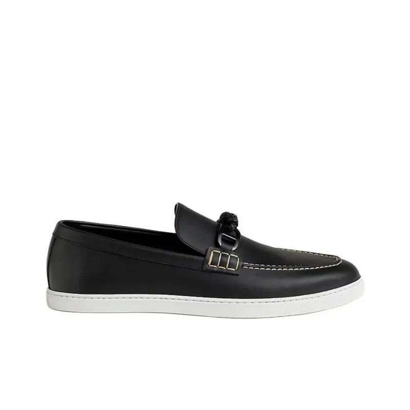 HERMES Chaine D'Ancre Ignacio Loafers Men's Black-1