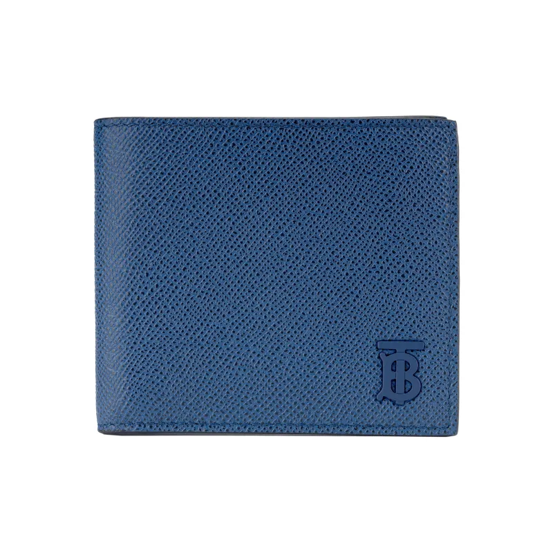 Burberry Cow Leather Wallet Men's Blue-1