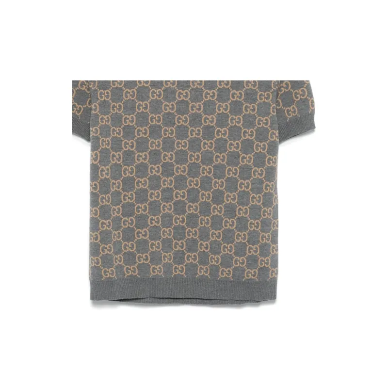 GUCCI Monogrammed Intarsia Short Sleeved Jumper-5