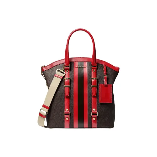 MICHAEL KORS Bedford Coated Canvas stayhomewithbags Bag Shopping Bag Shoulder Bag Handbag Large Size Women's Brown & Red