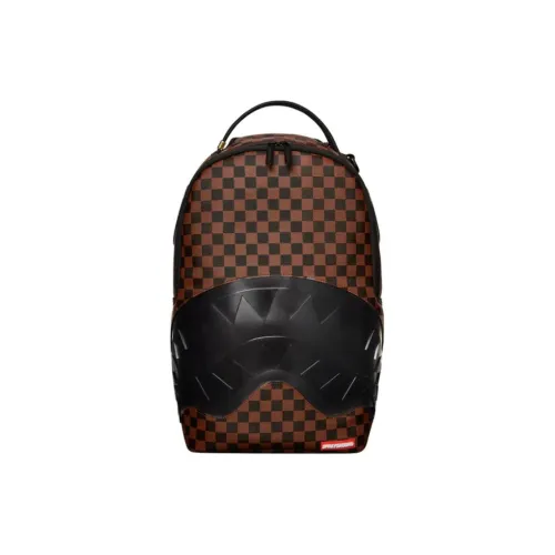 SPRAYGROUND Clear Rubber Sharks In Paris Dlxsv Backpack Brown/Black