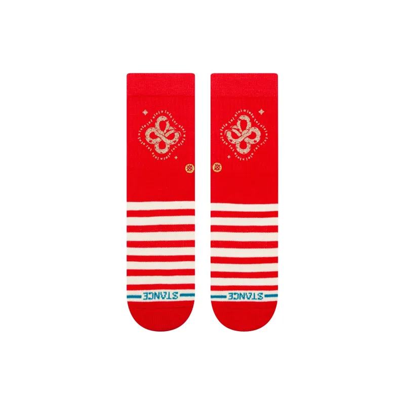 Stance Kids' Crew Socks Unisex 1 Pack Red-2