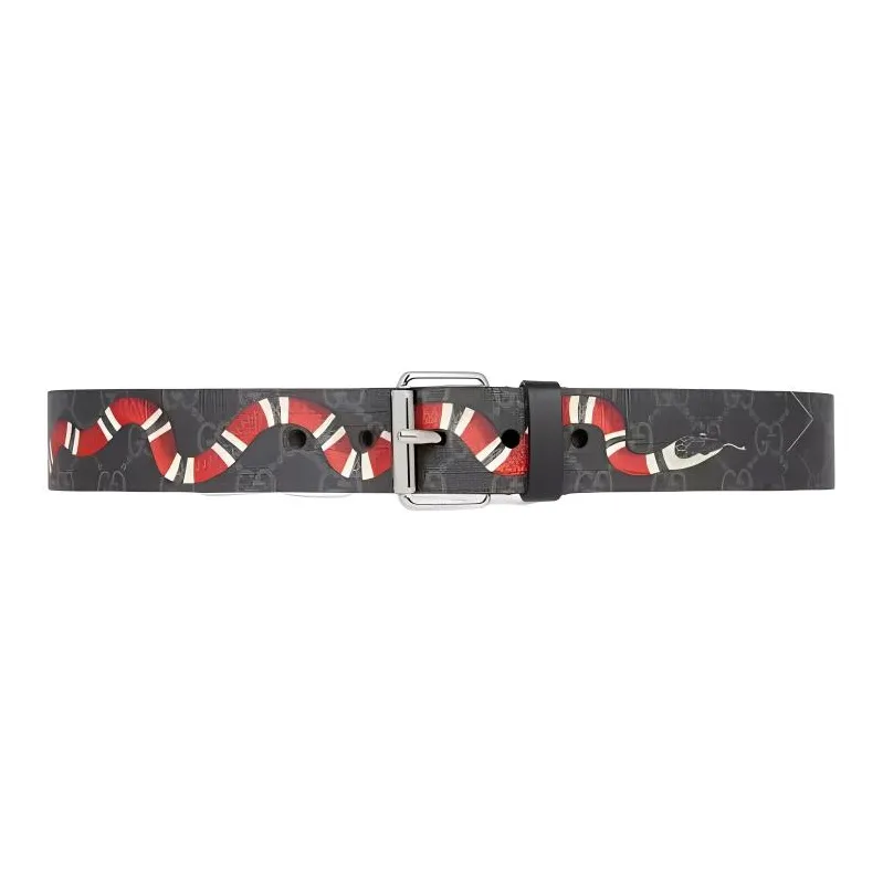 GUCCI Kingsnake Print Belt-1