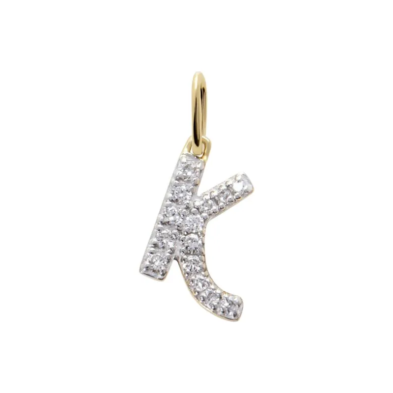 Monica Vinader 14ky Yellow Gold K Diamond Pendant-0