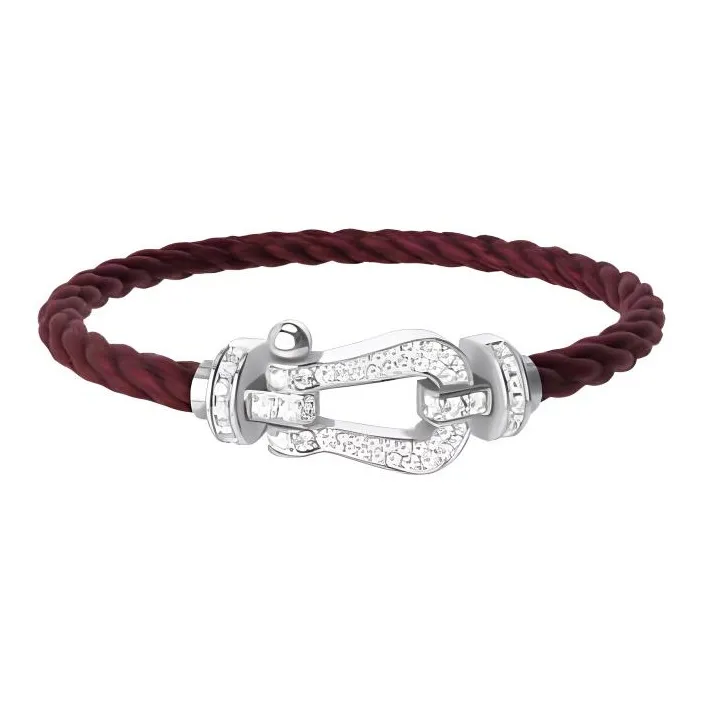 FRED 18K White Gold Bracelets Men's Pomegranate Red-0