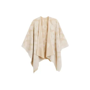 COACH Sheep Wool Polyamide Shawls Women's Chalk White