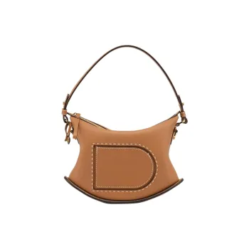 Delvau Pin Leather Shoulder Bag, Crossbody Bag, Handbag Women's Ivory