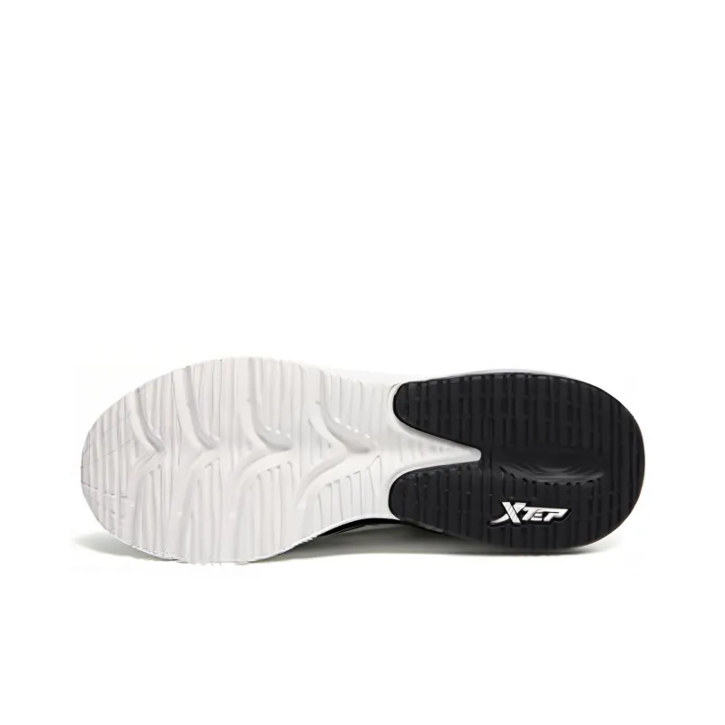 XTEP Cushioned Anti Slip And Wear Resistant Lightweight Low Top Running Shoes Men's Black White-2