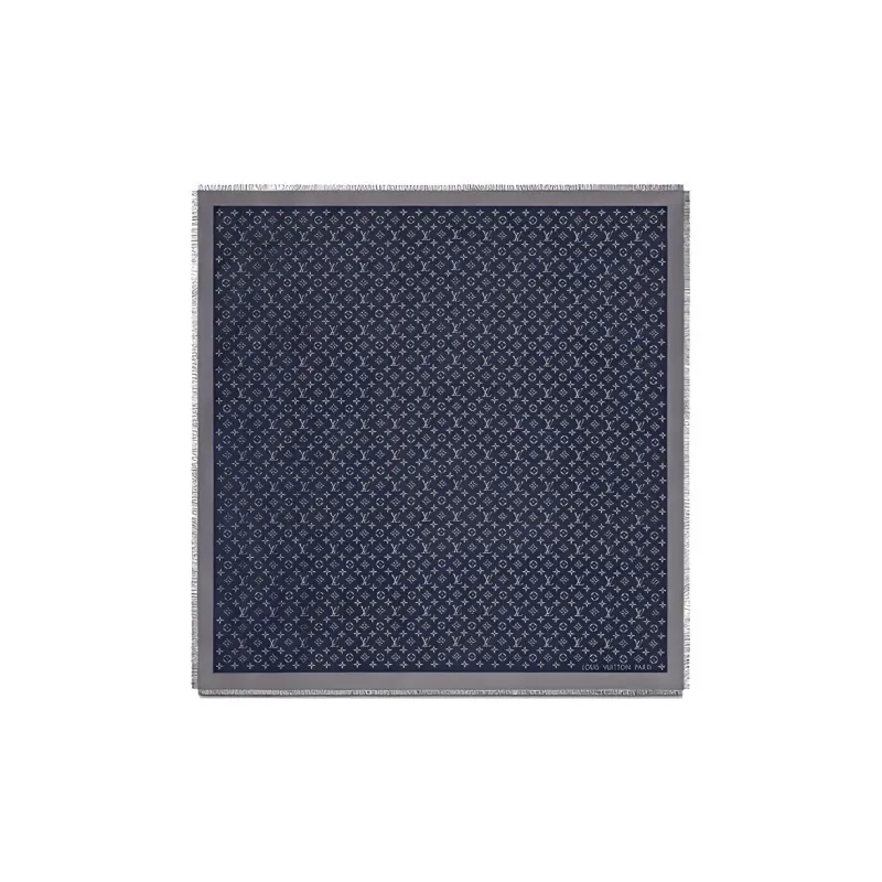LOUIS VUITTON Silk Shawls Women's Night Blue-1
