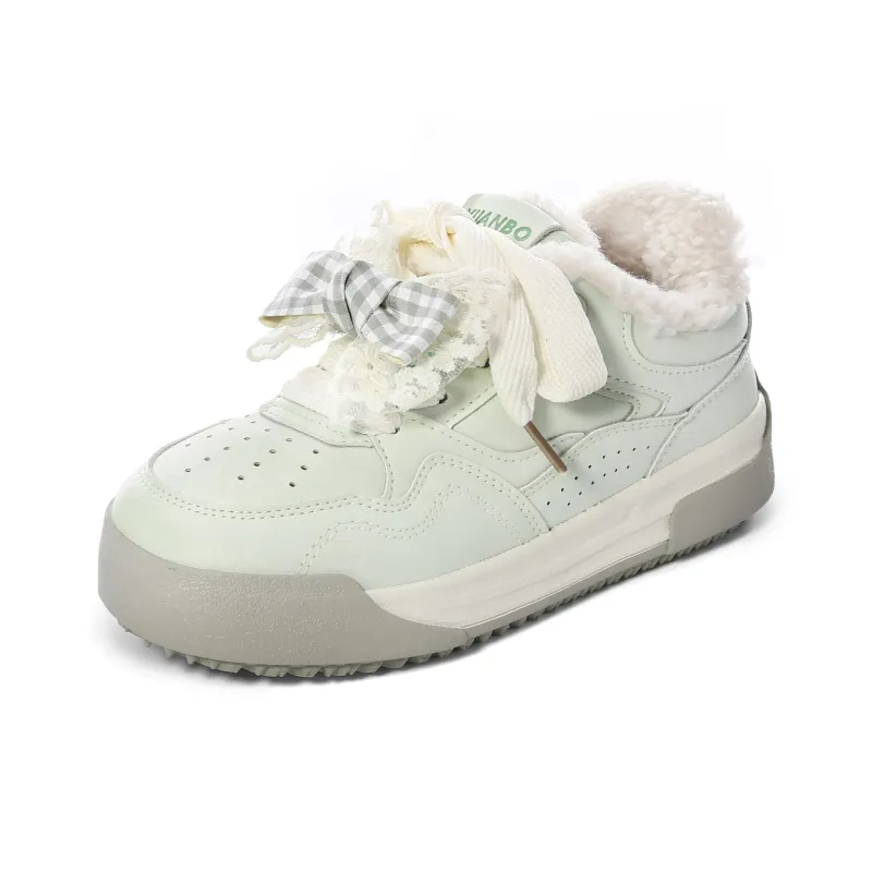 Lovely You Wear-resistant And Lightweight Low-Top Skateboard Shoes Women's Mint Green-1