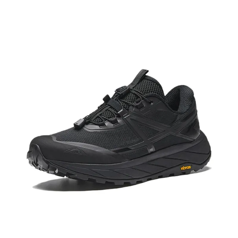 Anta Walker Cushioned Slip-Resistant Abrasion-Resistant Low-Top Trekking Shoes Men's Basic Black-1