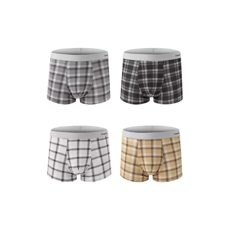 Lanza Underpants Men's 4 Pack Plaid Print-0