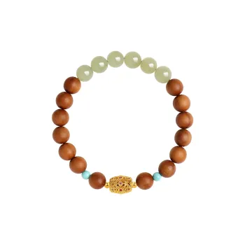 Moon Seal Hundred Rivers Laoshan Sandalwood Bracelets Unisex