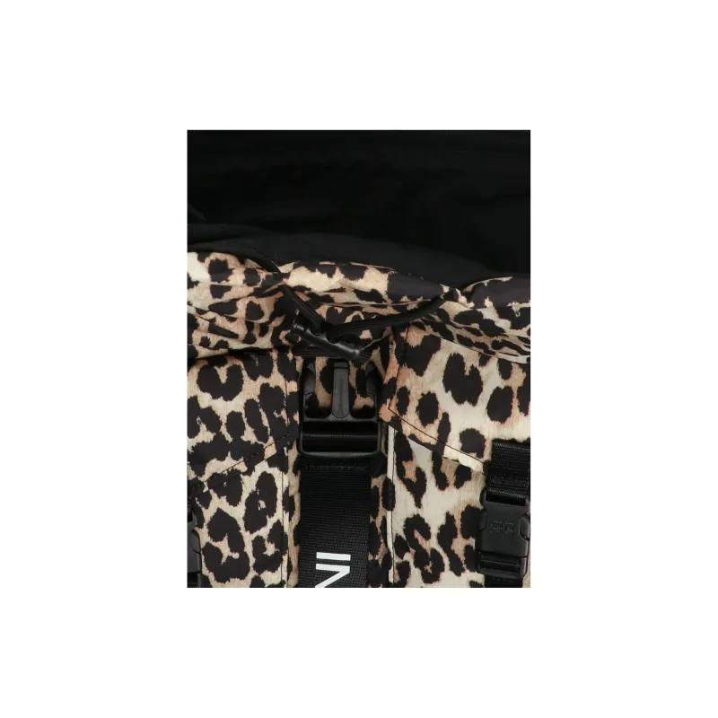 GANNI Leopard Printed Drawstring Backpack-6