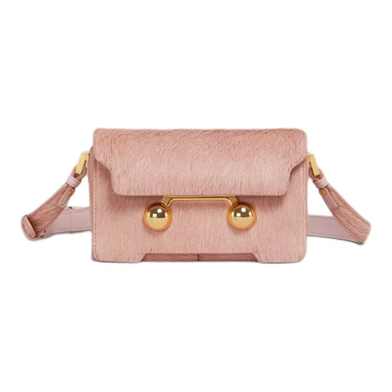 MARNI Calf Hair Crossbody Bag, Shoulder Bag Mini Women's Light Pink-0