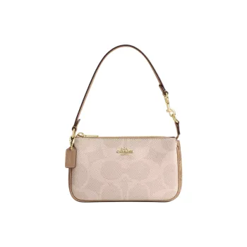 COACH Nolita Coated Canvas Shoulder Bag Small Size Women's Tan