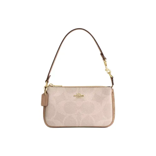 COACH Nolita Coated Canvas Shoulder Bag Small Size Women's Tan
