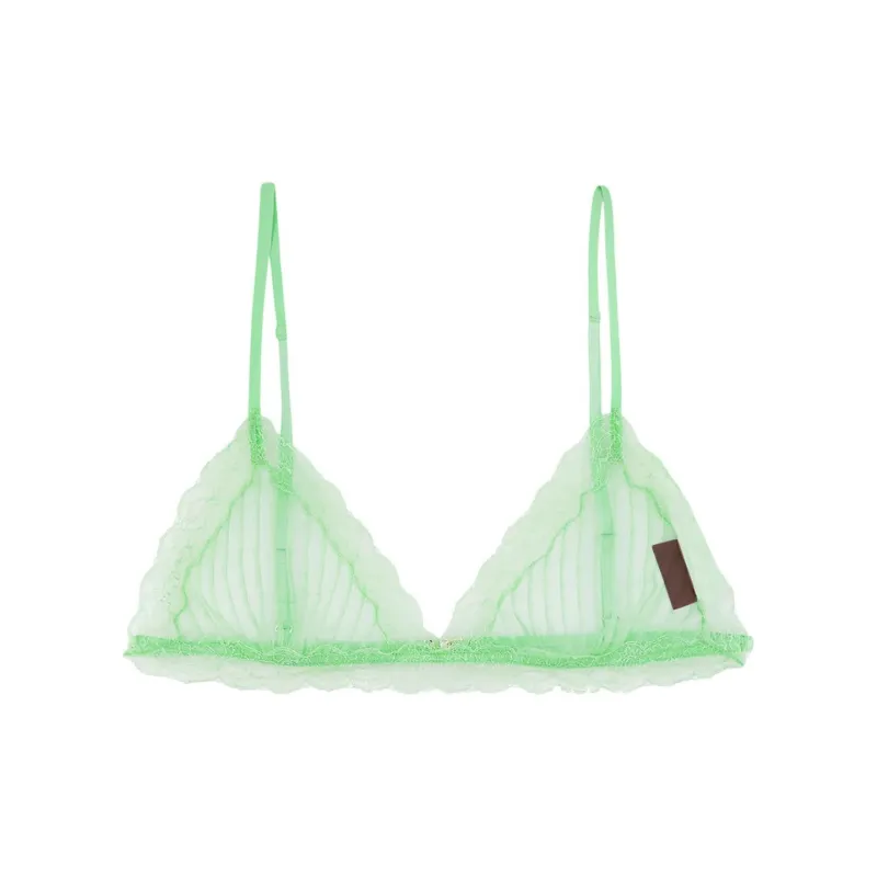 GUCCI Lace Detailed Triangle Bralette-0