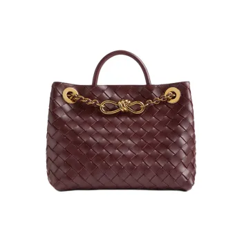 Bottega Veneta Andiamo Series Sheepskin One Shoulder Handbags Small Size Women's Burgundy