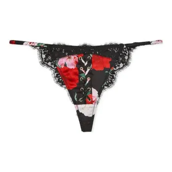 Victoria's Secret 24 Big Show Collection VERY SEXY Underpants Women's 1 Pack Black Background Floral Print