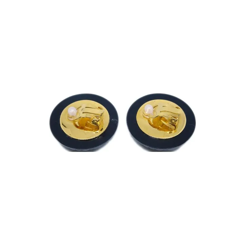 CHANEL 1994 Cc Button Clip on Earrings-2
