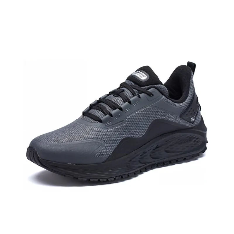 361° Anti Slip And Wear Resistant Breathable Low Top Running Shoes Men's Smoke Gray Black-1