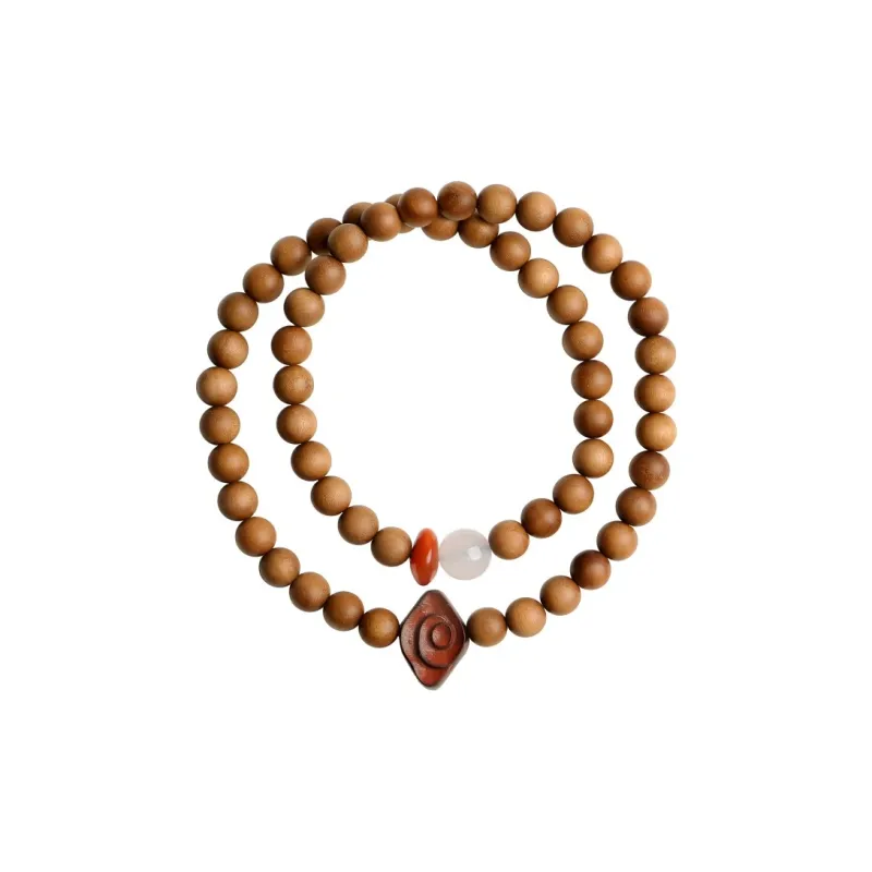 Moon Seal Hundred Rivers Laoshan Sandalwood Bracelets Unisex-0