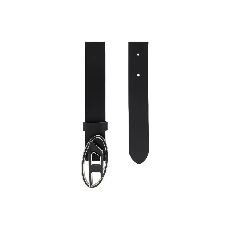 DIESEL 1DR Logo buckle Leather Belt-1