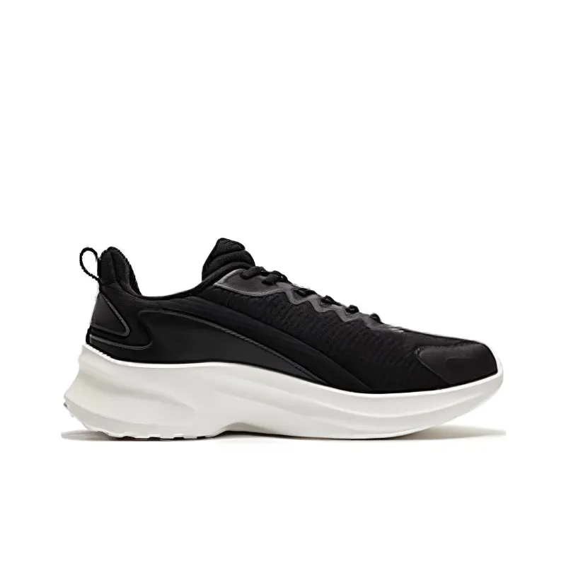 361° Wear Resistant Low Top Running Shoes Men's Black White-1