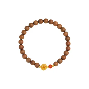 Moon Seal Hundred Rivers Laoshan Sandalwood Precious Wood Bracelets Unisex
