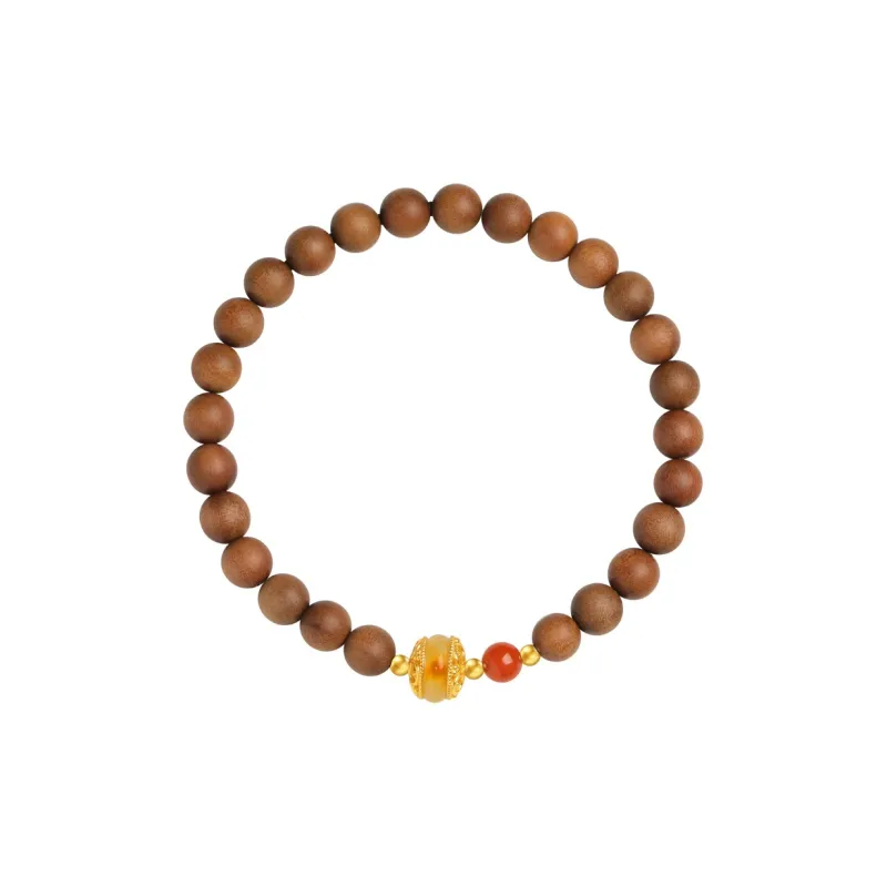 Moon Seal Hundred Rivers Laoshan Sandalwood Precious Wood Bracelets Unisex-0