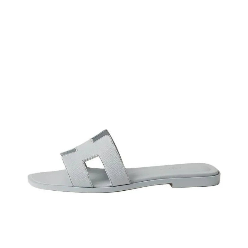 HERMES Oran Slide Slippers Women's Blue-0
