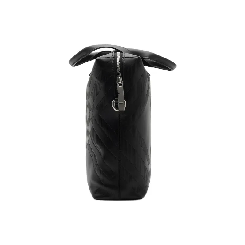 Burberry Calfskin Portable One Shoulder Crossbody Briefcases Men's Black-1