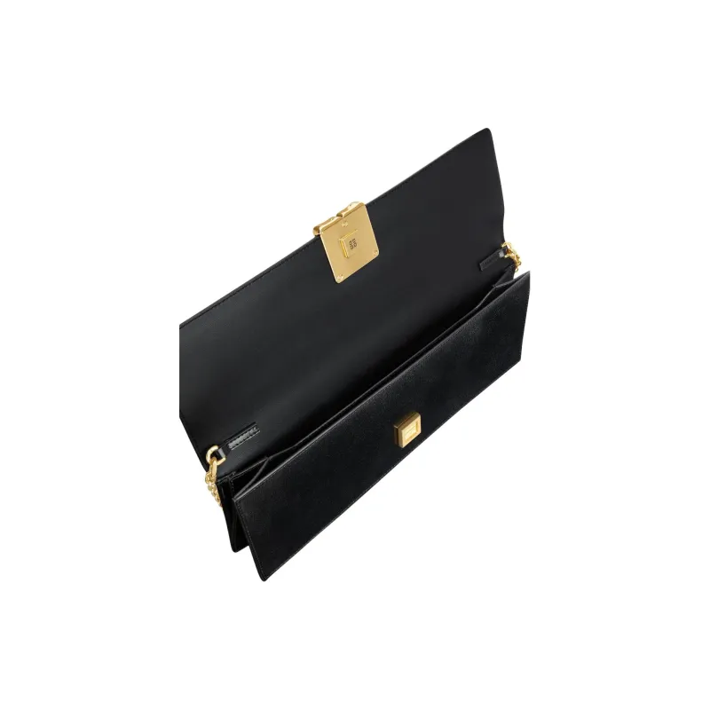 GIVENCHY 4G Liquid Calfskin Clutch Bag Over The Shoulder Women's Black-3