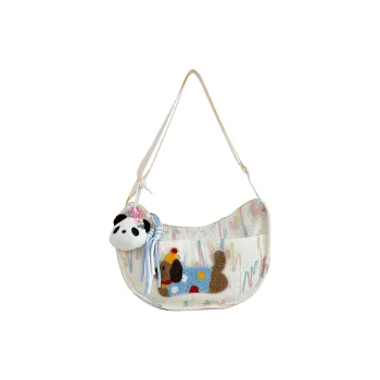 LUVISTRUE Nylon Shoulder Bag Crossbody Bag Women's White Yellow/Black Pink/Blue