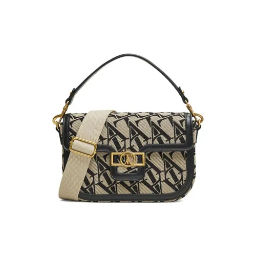 Tata Fabric+Artificial Leather Saddle Bag Handbag Trumpets Women's Multicolor