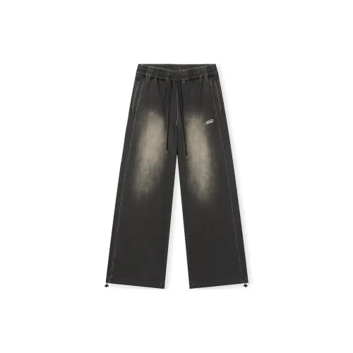 BONELESS Casual Pants Unisex Washed Black