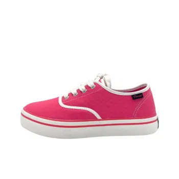 QIANJIN Slip Resistant, Abrasion Resistant, Lightweight Low Top Canvas Shoes Women's Magenta