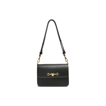 Tata Artificial Leather Shoulder Bag Small Size Women's Black/Ecru