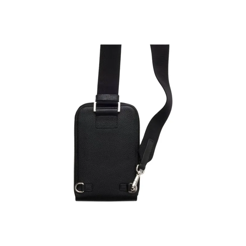 PRADA Leather Cell Phone Pouch Men's Black-2
