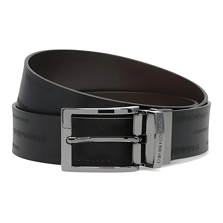 EMPORIO ARMANI Logo Embossed Reversible Belt-3